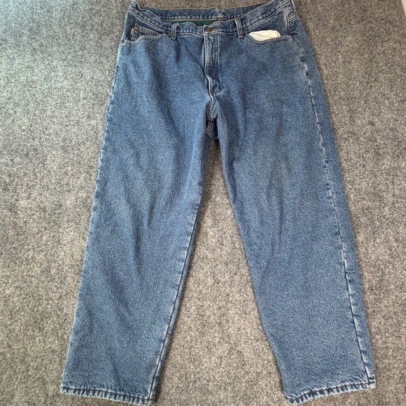 L.L. Bean Other - LL Bean Mens Double L Fleece Lined Jeans Denim Relaxed Fit Straight Leg 40x30